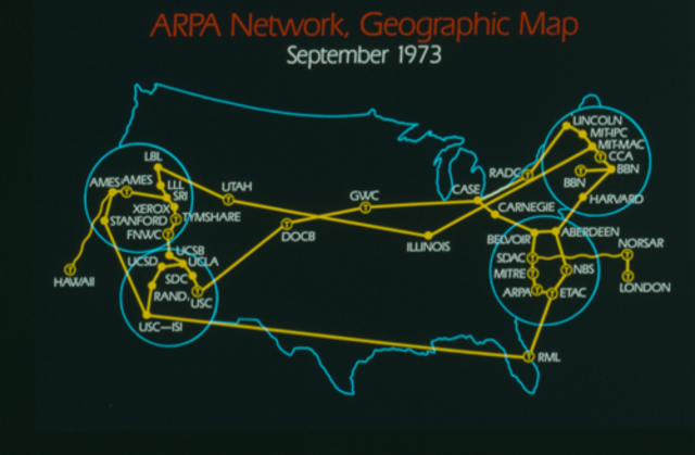 ARPANET Geographic Map September 1973